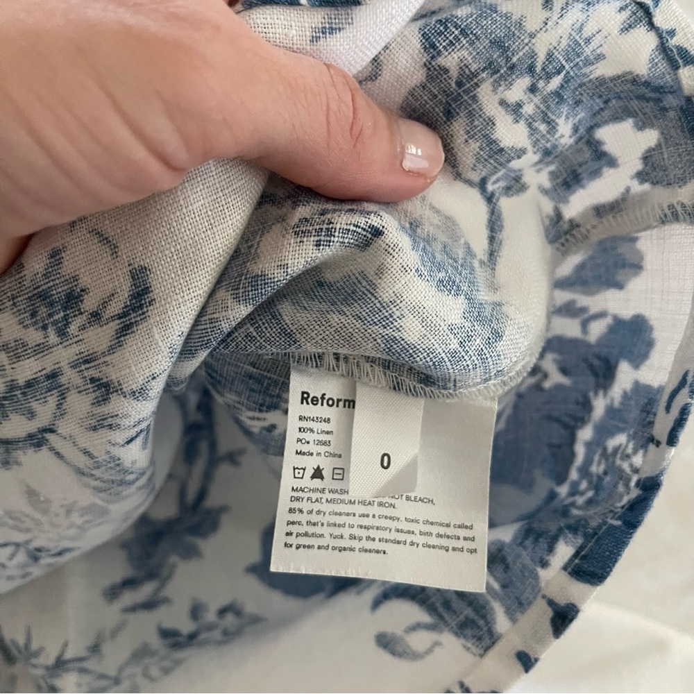 Reformation Blue and White Floral Mini Dress - Picture 4 of 4